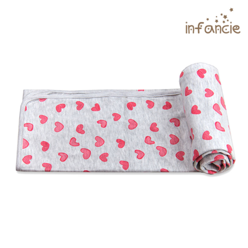 Infancie Light Swaddle Wrap / Blanket (100% Cotton) Grey / Pink